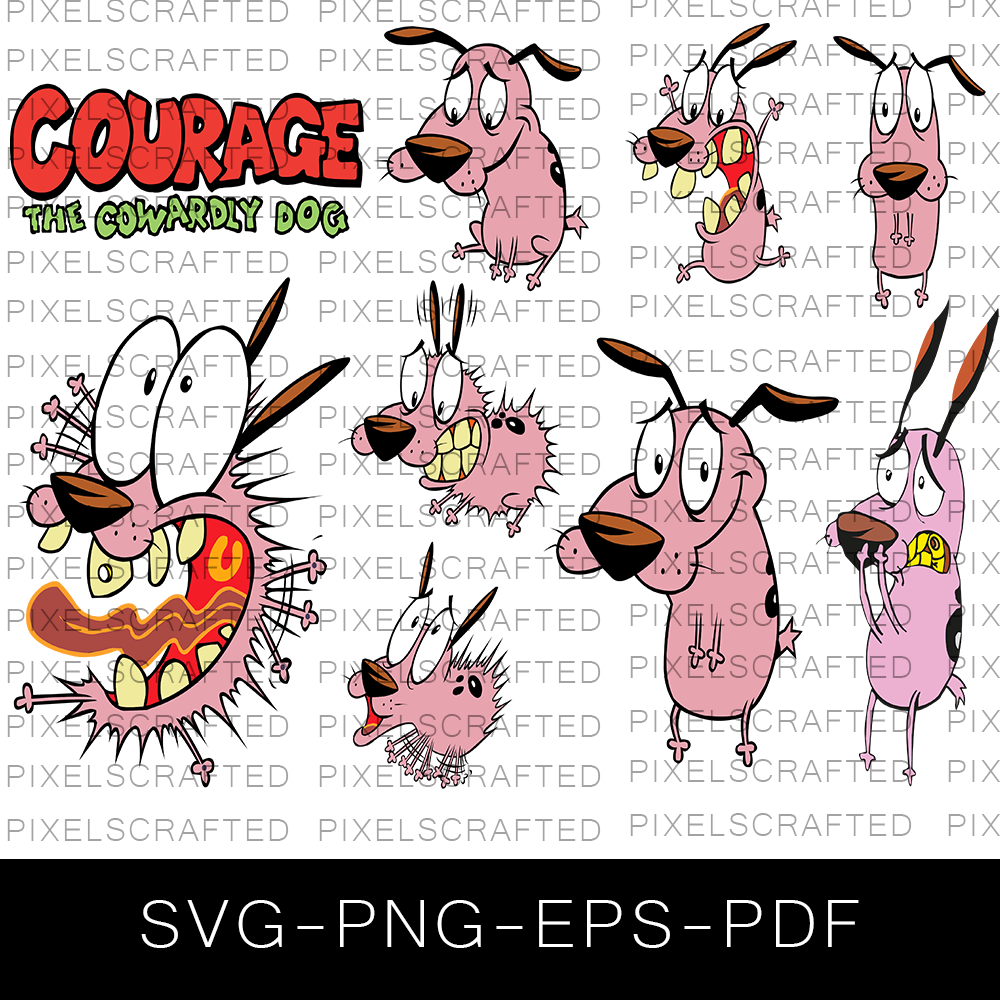 Courage the Cowardly Dog SVG Bundle, Courage the Cowardly Dog Cut file, Clipart