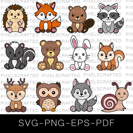 Doodle Animal SVG Bundle, Cute Animel Cut file, Clipart