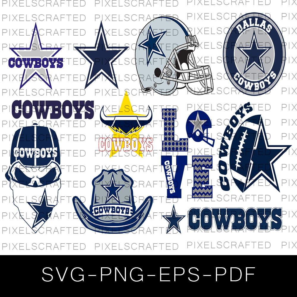 Dallas Cowboys SVG Bundle, Dallas Cowboys Cut file, Clipart, American –  PixelsCrafted