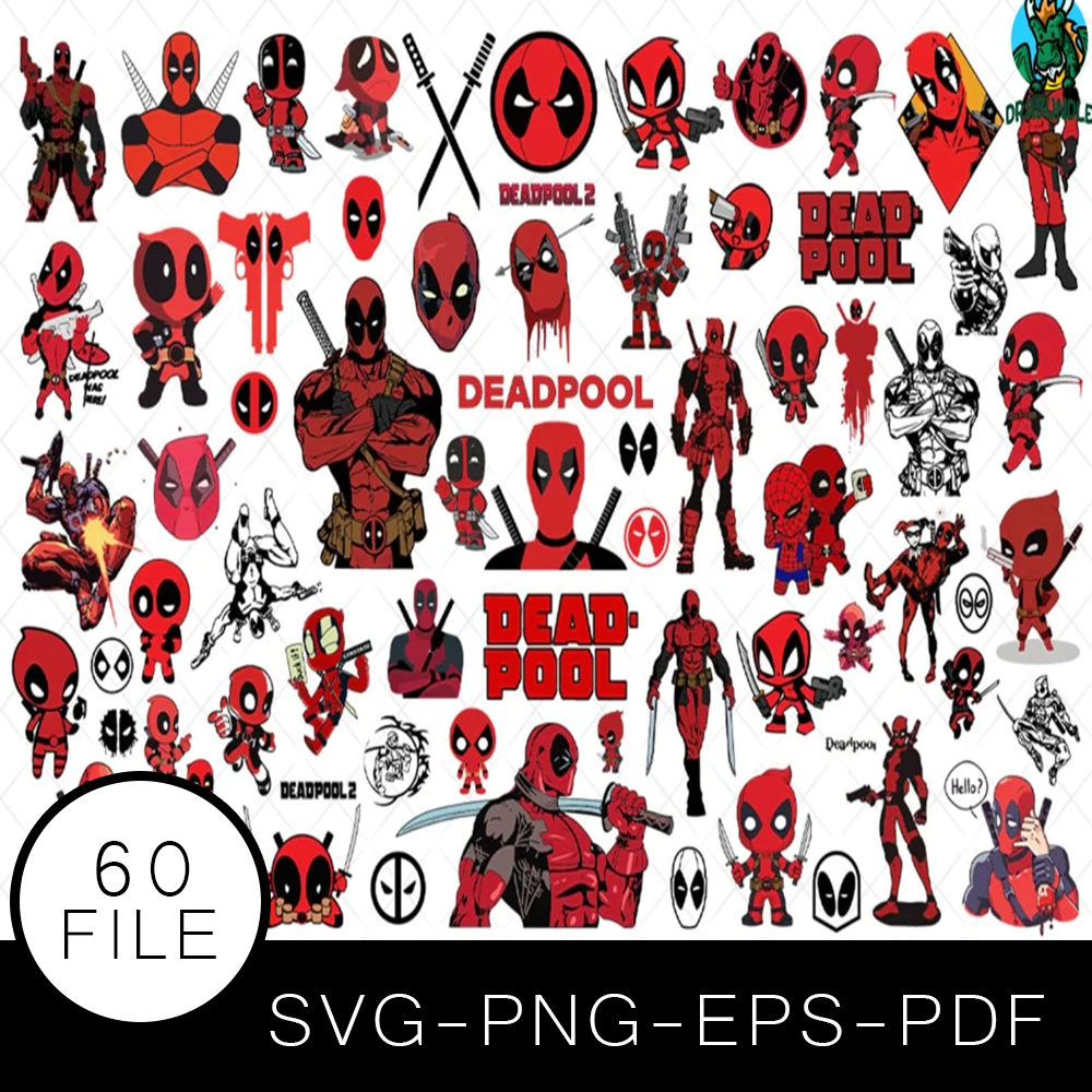 Deadpool SVG Bundle, Deadpool Cut file, Deadpool Clipart, Superhero SVG Bundle