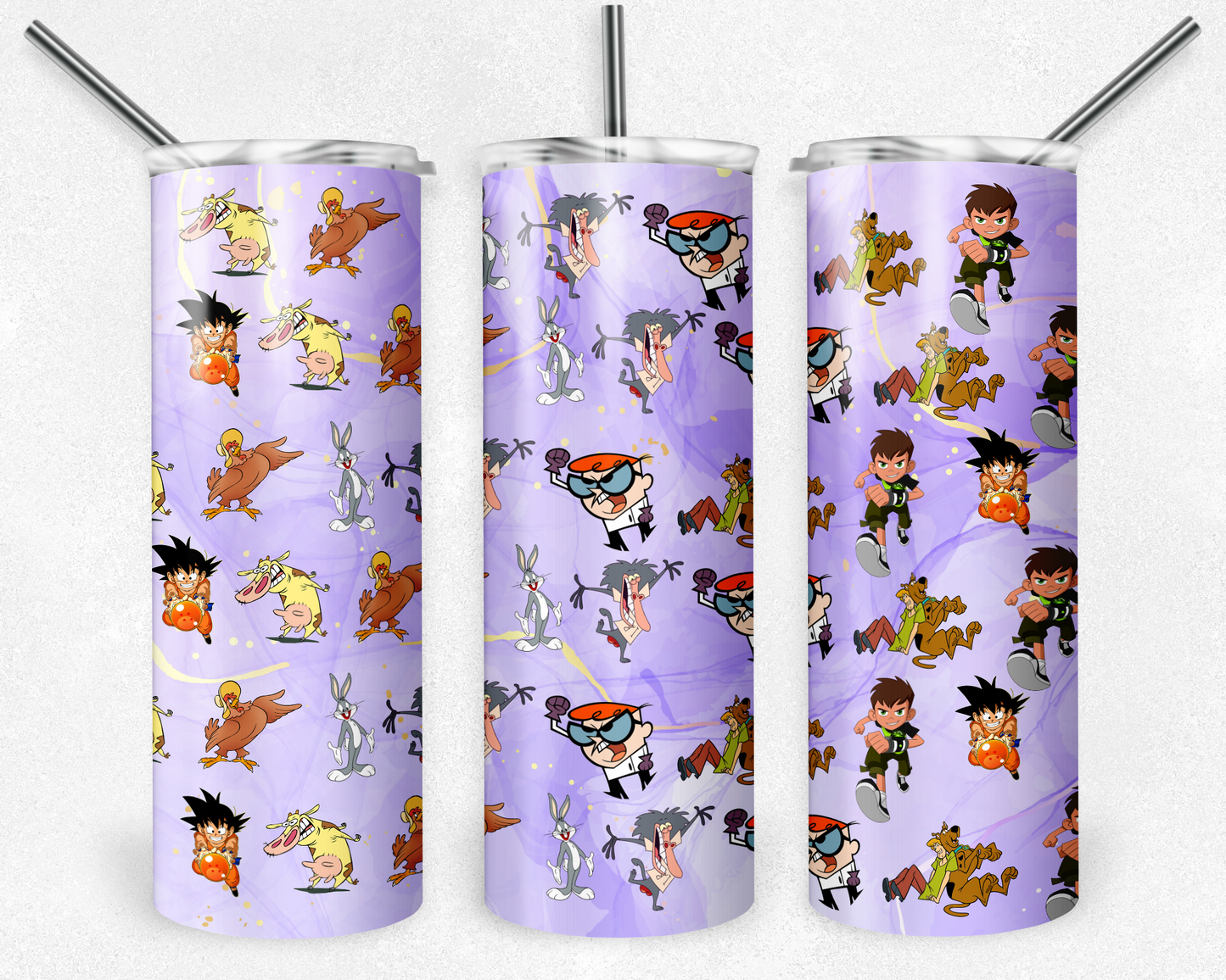 Dexter 20oz Sublimation Tumbler Designs, Cartoon Straight Skinny Tumbler Wrap PNG