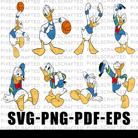 Donald Duck SVG Bundle, Donald Duck Cut file, Clipart