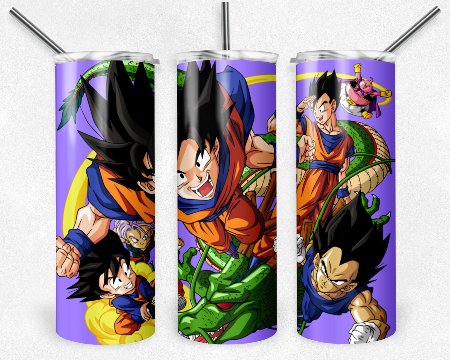 Dragon Ball Z 20oz Sublimation Tumbler Designs, Anime Straight Skinny Tumbler Wrap PNG