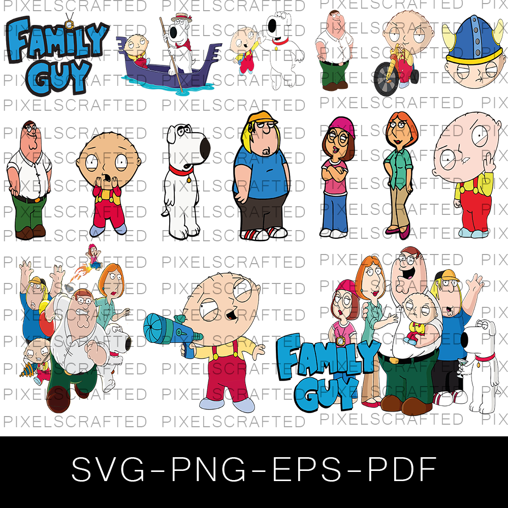 Family Guy SVG Bundle, Family Guy Cut file, Clipart