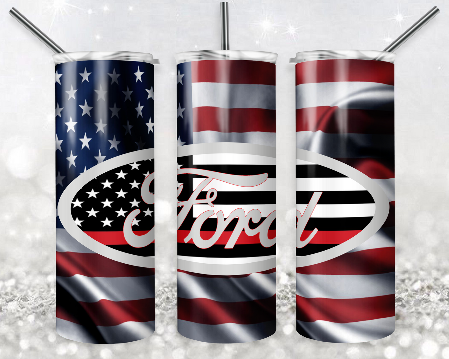 Ford 20oz Sublimation Tumbler Designs, Car Brands Straight Skinny Tumbler Wrap PNG