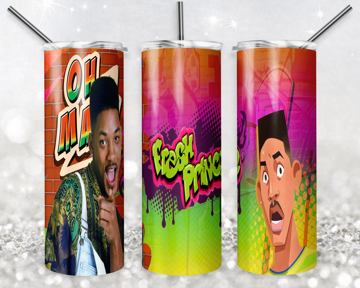 The Fresh Prince 20oz Sublimation Tumbler Designs, The Fresh PrinceStraight Skinny Tumbler Wrap PNG