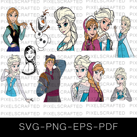 Frozen SVG Bundle, Frozen Olaf Cut file, Clipart