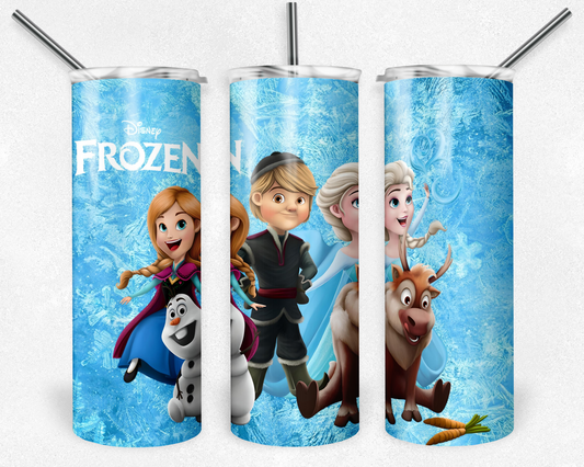 Frozen 20oz Sublimation Tumbler Designs, Frozen Straight Skinny Tumbler Wrap PNG