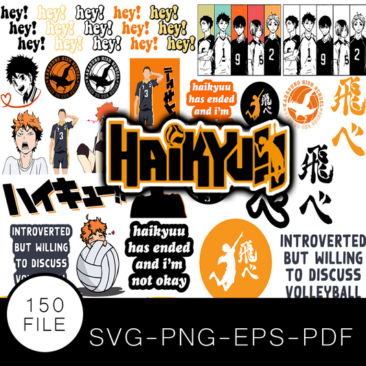 Haikyuu SVG Bundle, Haikyuu Cut file, Clipart, Volleyball Anime SVG Bundle