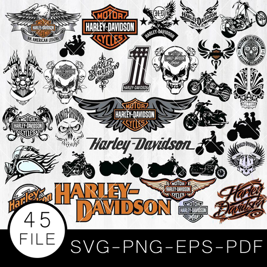 Harley Davidson SVG Bundle, Harley Davidson Cut file, Harley Davidson Clipart, Motorcycle SVG Bundle