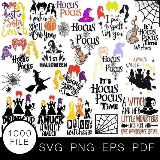 Hocus Pocus SVG Bundle, Hocus Pocus Cut file, Clipart, Halloween SVG Bundle