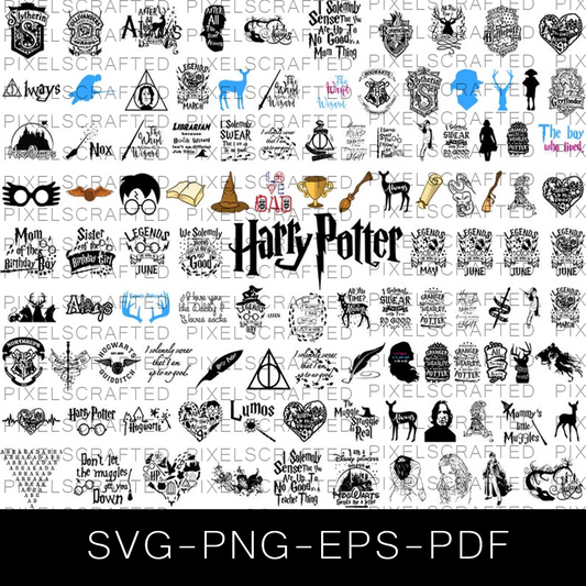 Hocus Pocus SVG Bundle, Hogwarts Cut file, Clipart, Wizard SVG Bundle, Harry Potter SVG