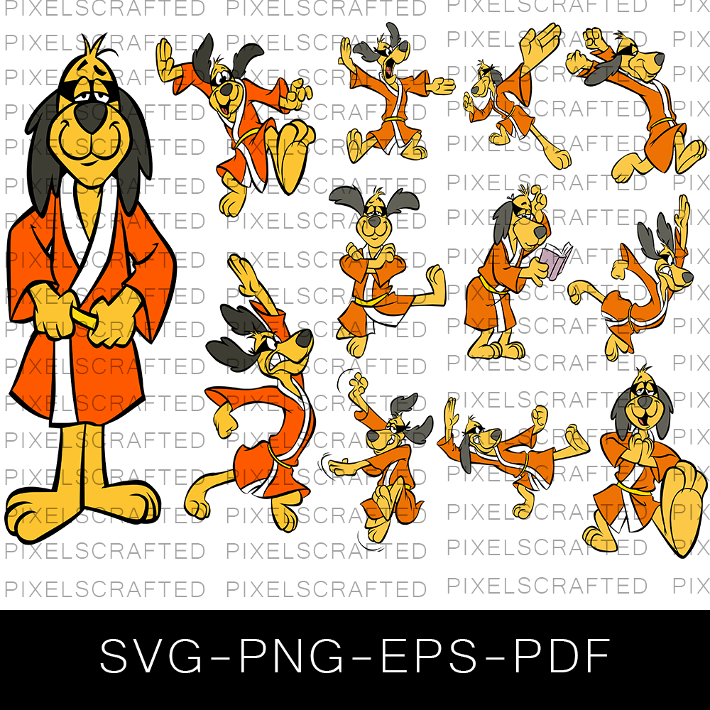 Hong Kong Phooey SVG Bundle, Hong Kong Phooey Cut file, Clipart, Cartoon Dog SVG Bundle