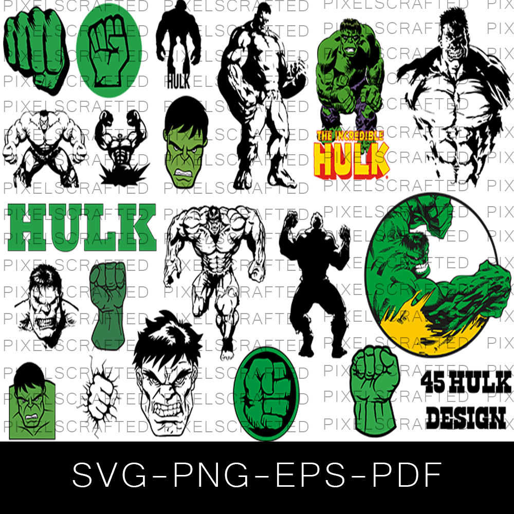 Hulk SVG Bundle, Hulk Cut file, Clipart, Superhero SVG Bundle