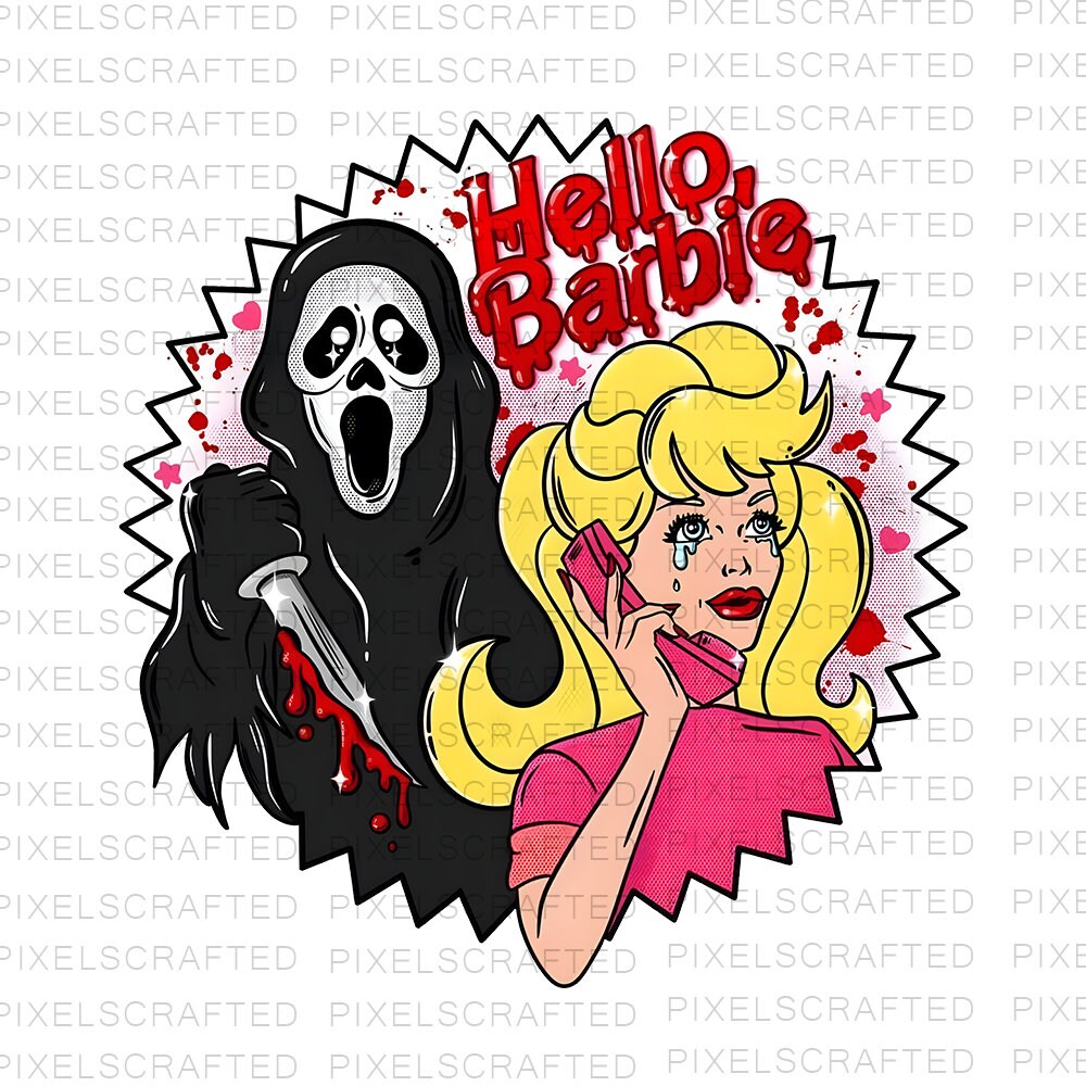 Hello Barbie Png, Sublimation Png, Sublimation Designs, Horror Png, Digital Download