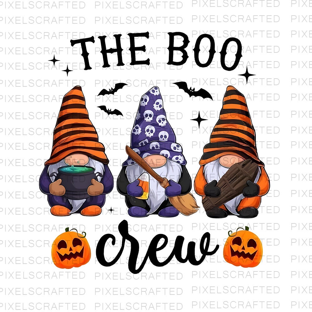 The Boo Crew Png, Halloween Png, Sublimation Png, Sublimation Designs, Gnomes Png, Halloween, Digital Download