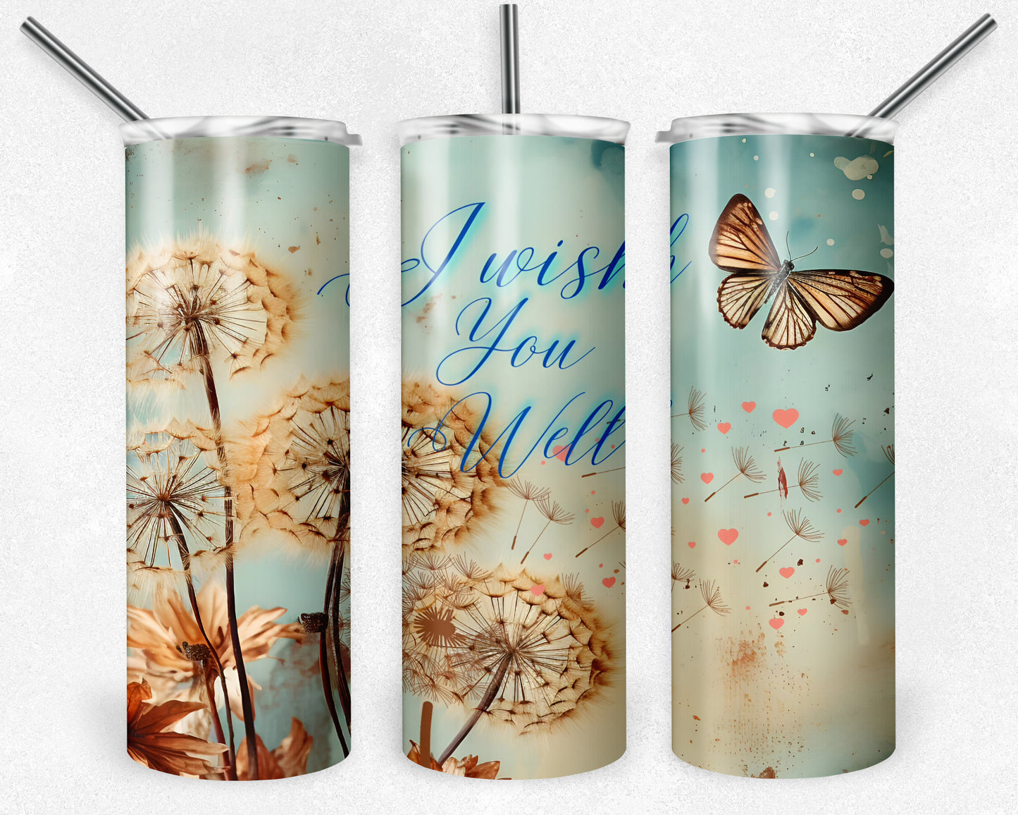 Dandelion Tumbler Png, 20 oz Skinny Tumbler Sublimation Design, Digital Download PNG, Quotes Tumbler PNG, 20oz Tumbler Design