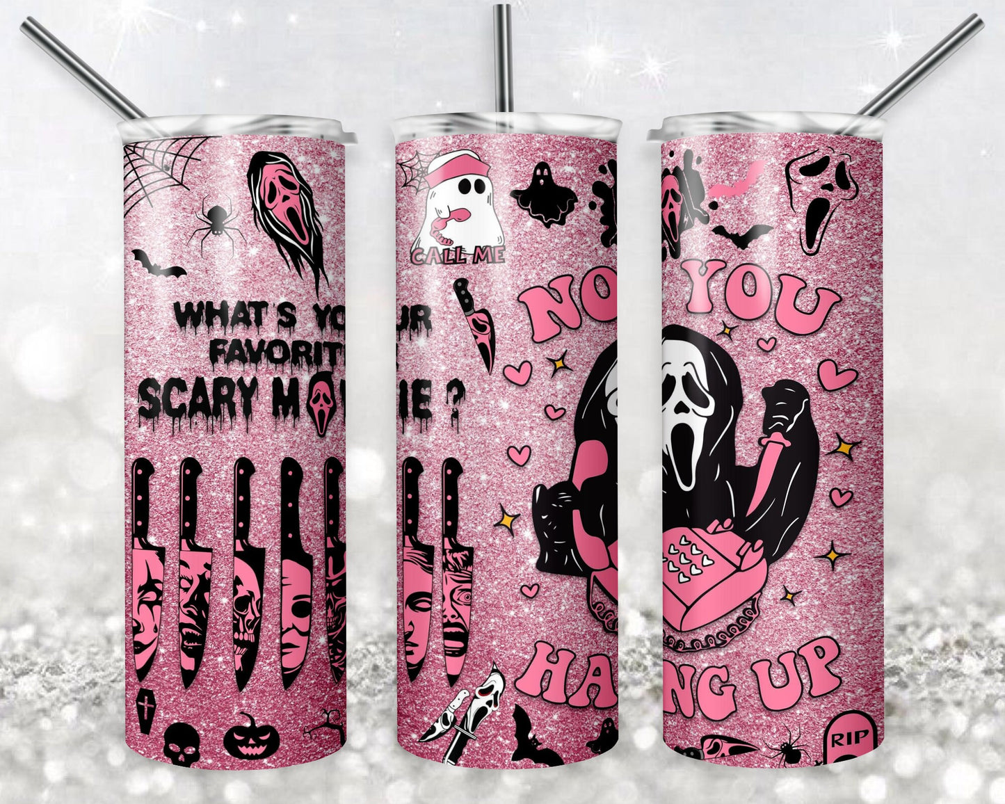 No You Hang Up Tumbler, 20 oz Skinny Tumbler Sublimation Design, Digital Download PNG,  Ghost Face Tumbler PNG, Horror Movie Tumbler