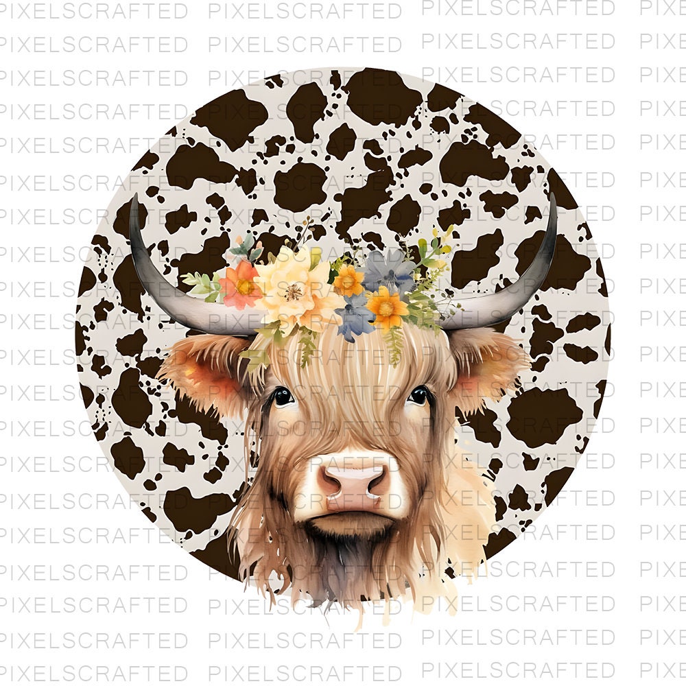 Highland Cow Png, Sublimation Png, Sublimation Designs, Baby Cow Png, Digital Download