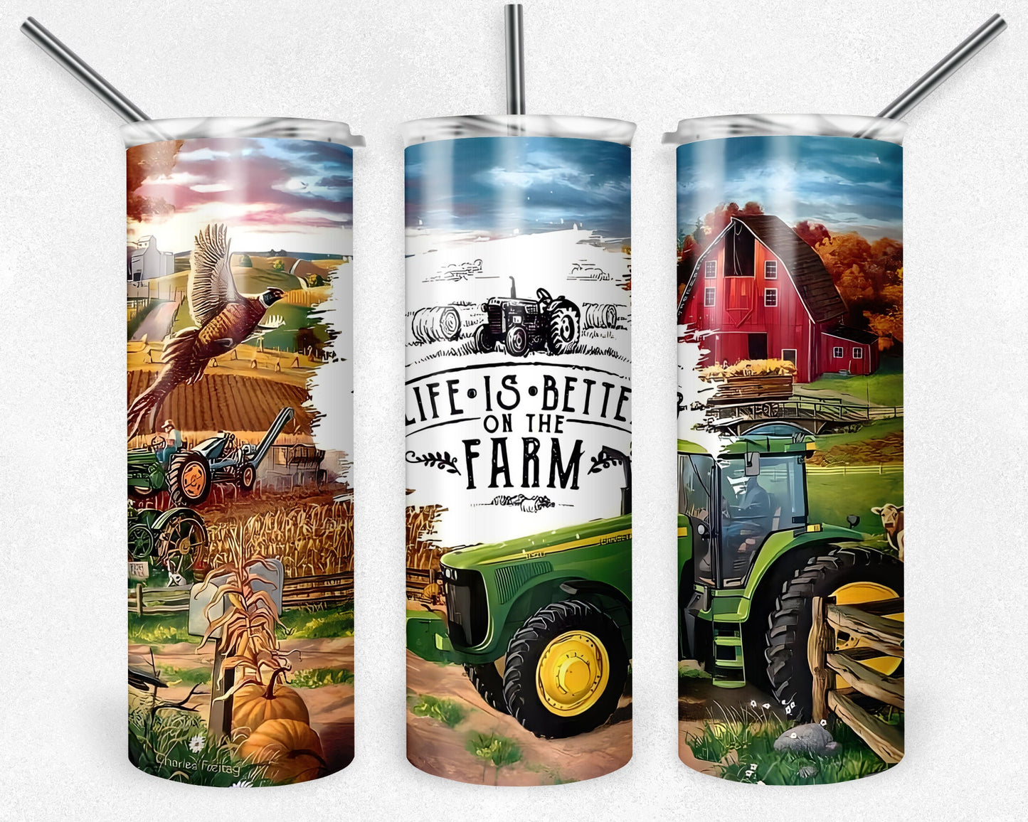 Life is Better on The Farm Tumbler Png, 20 oz Skinny Tumbler Sublimation Design, Digital Download PNG, Farm Tracktor Tumbler PNG