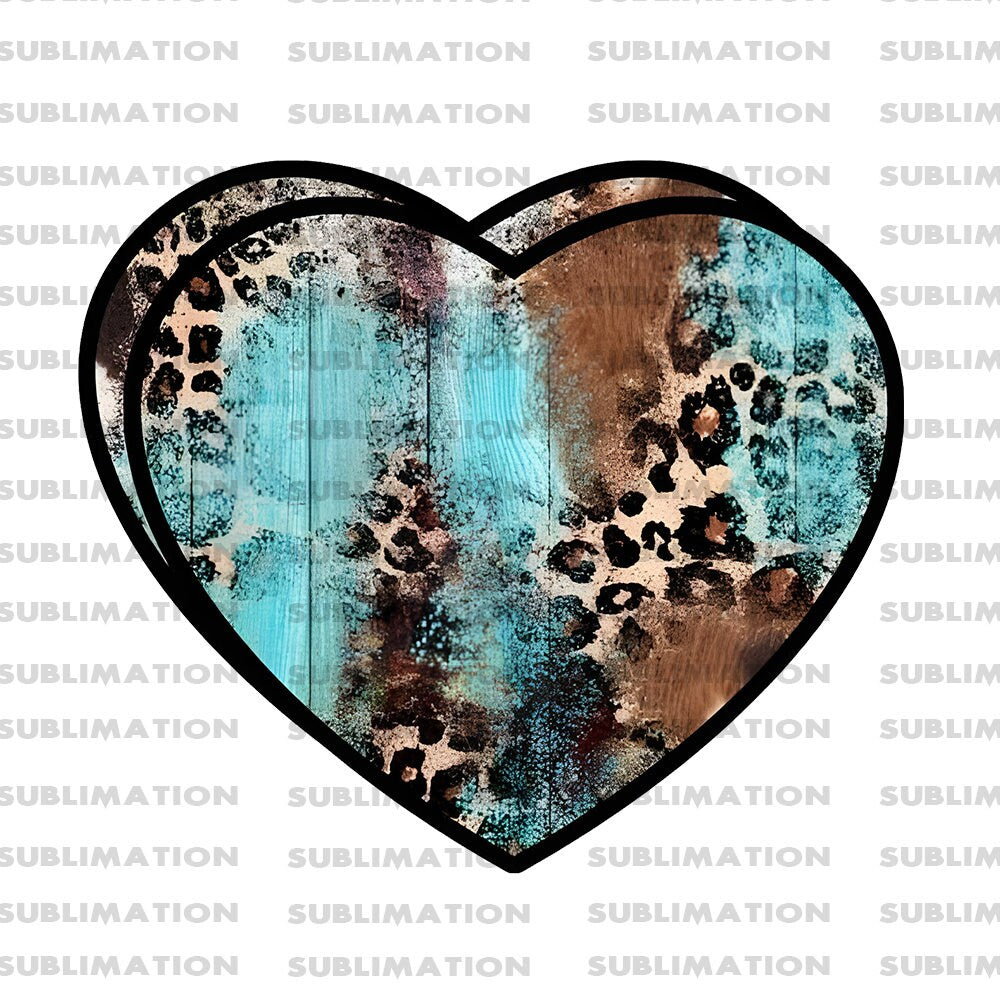 Leopard Heart Png, Sublimation Png, Sublimation Designs, Cheetah Heart Png, Digital Download