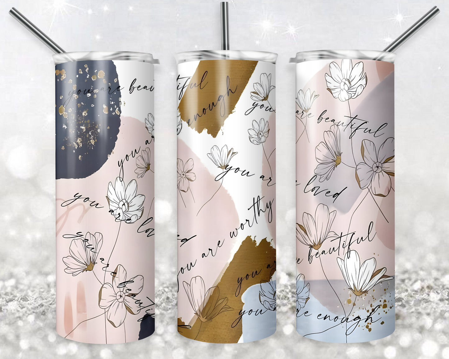 Positive Quotes Floral oz Skinny Tumbler Sublimation Design, Digital Download PNG,Motivational Tumbler PNG, 20oz Tumbler Design