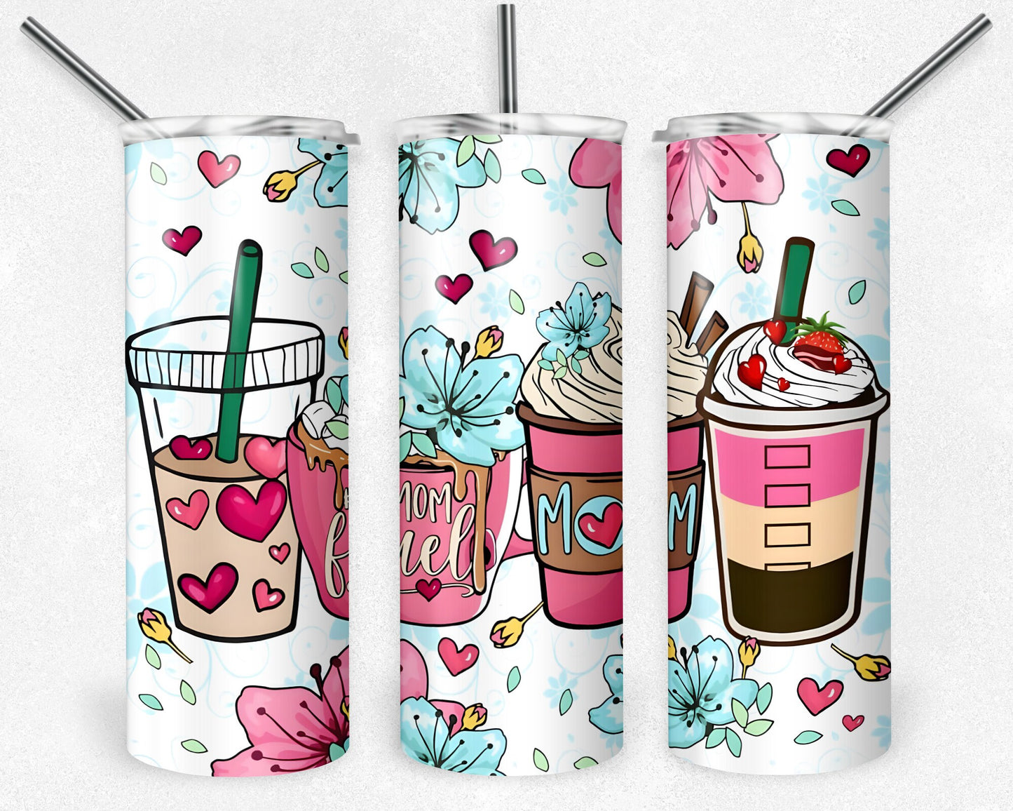 Mom Coffee Tumbler Png,  20 oz Skinny Tumbler Sublimation Design, Digital Download PNG, Mom Fuel Tumbler PNG, 20oz Tumbler Design