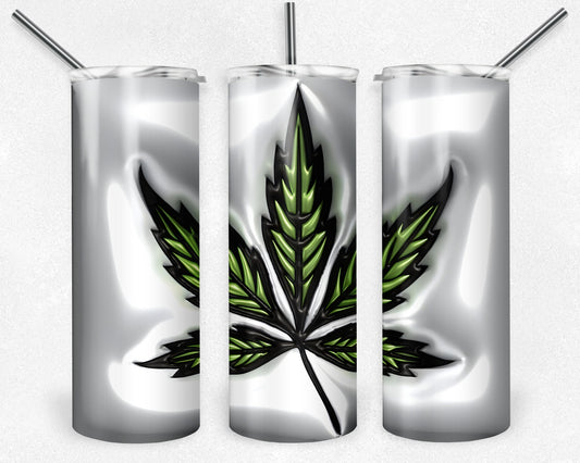 Weed 3D Puff 20 oz Skinny Tumbler Sublimation Design, Digital Download PNG, Cannibas PNG, 20 oz Tumbler Design