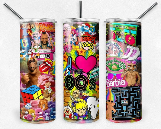 80's Cartoon Tumbler Png, 20 oz Skinny Tumbler Sublimation Design, Digital Download PNG, Tv Series Tumbler PNG, 20oz Tumbler Design