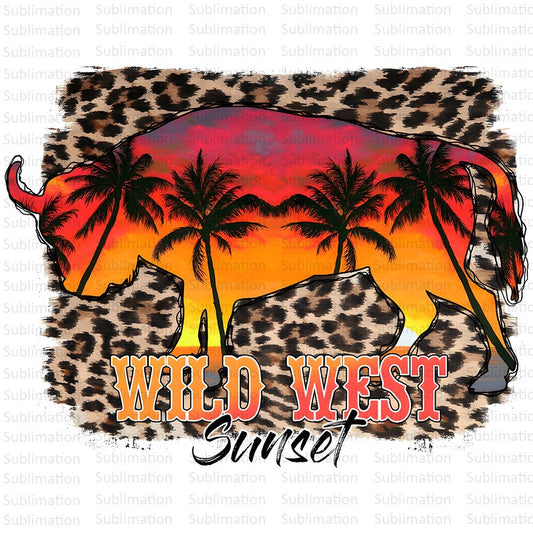 Wild West Sunset Png, Palm Png, Leopard Png, Sunset Png, Sublimation Png, Digital Download