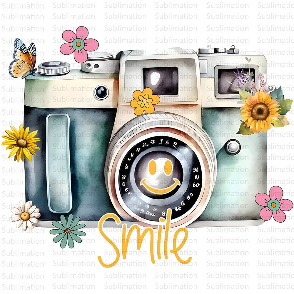 Camera Png, Smile Png, Photograph Png, Sublimation Png, Digital Download