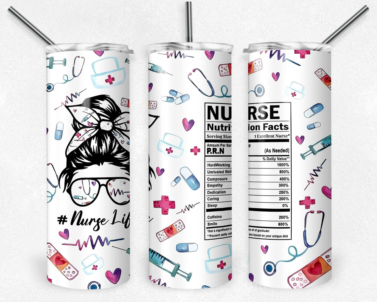 Nurse Health Tumbler Png,  20 oz Skinny Tumbler Sublimation Design, Digital Download PNG, Nurse Life Tumbler PNG, 20oz Tumbler Design