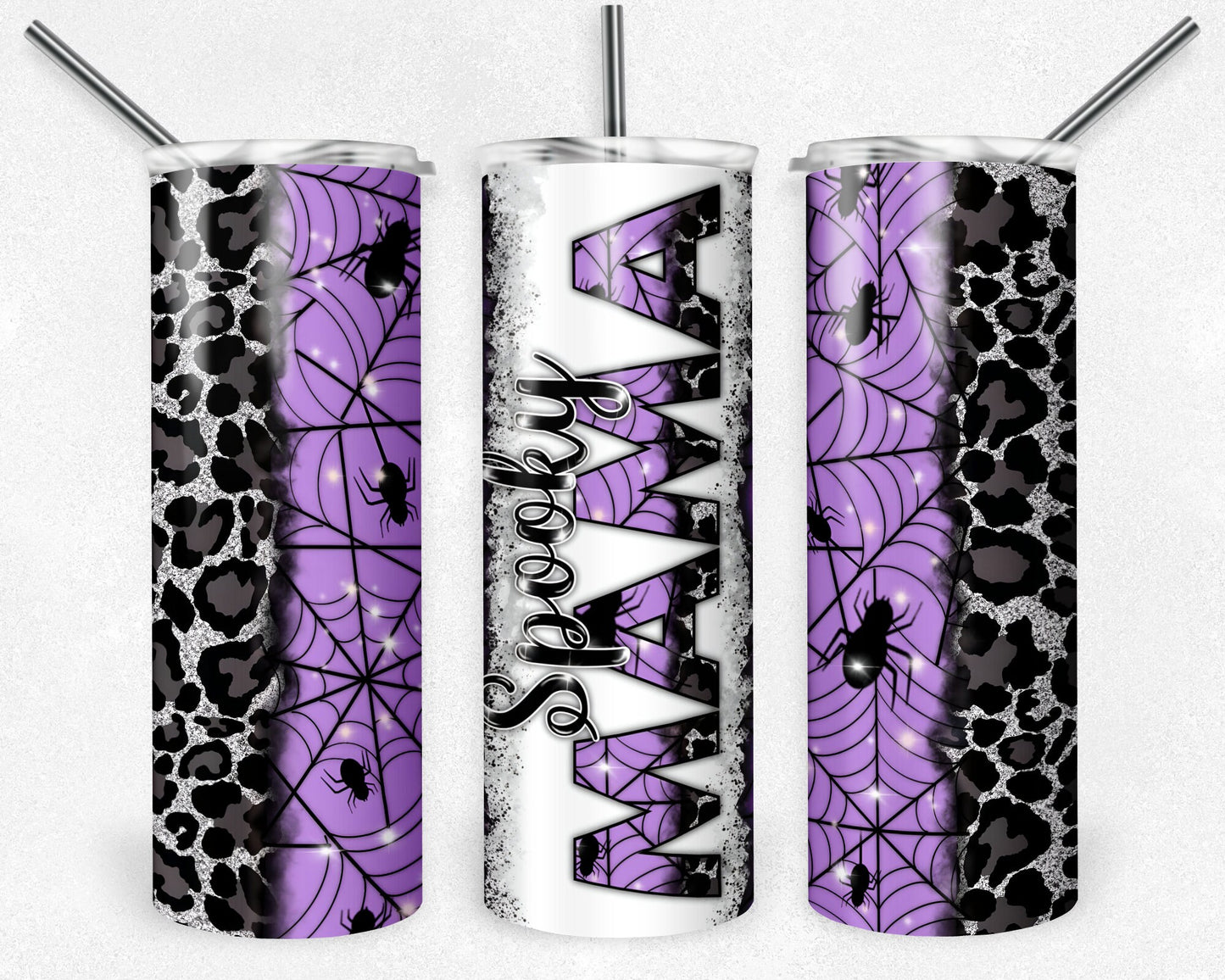 Spooky Mama Tumbler,  20 oz Skinny Tumbler Sublimation Design, Digital Download PNG, Spider Tumbler PNG, 20oz Tumbler Design