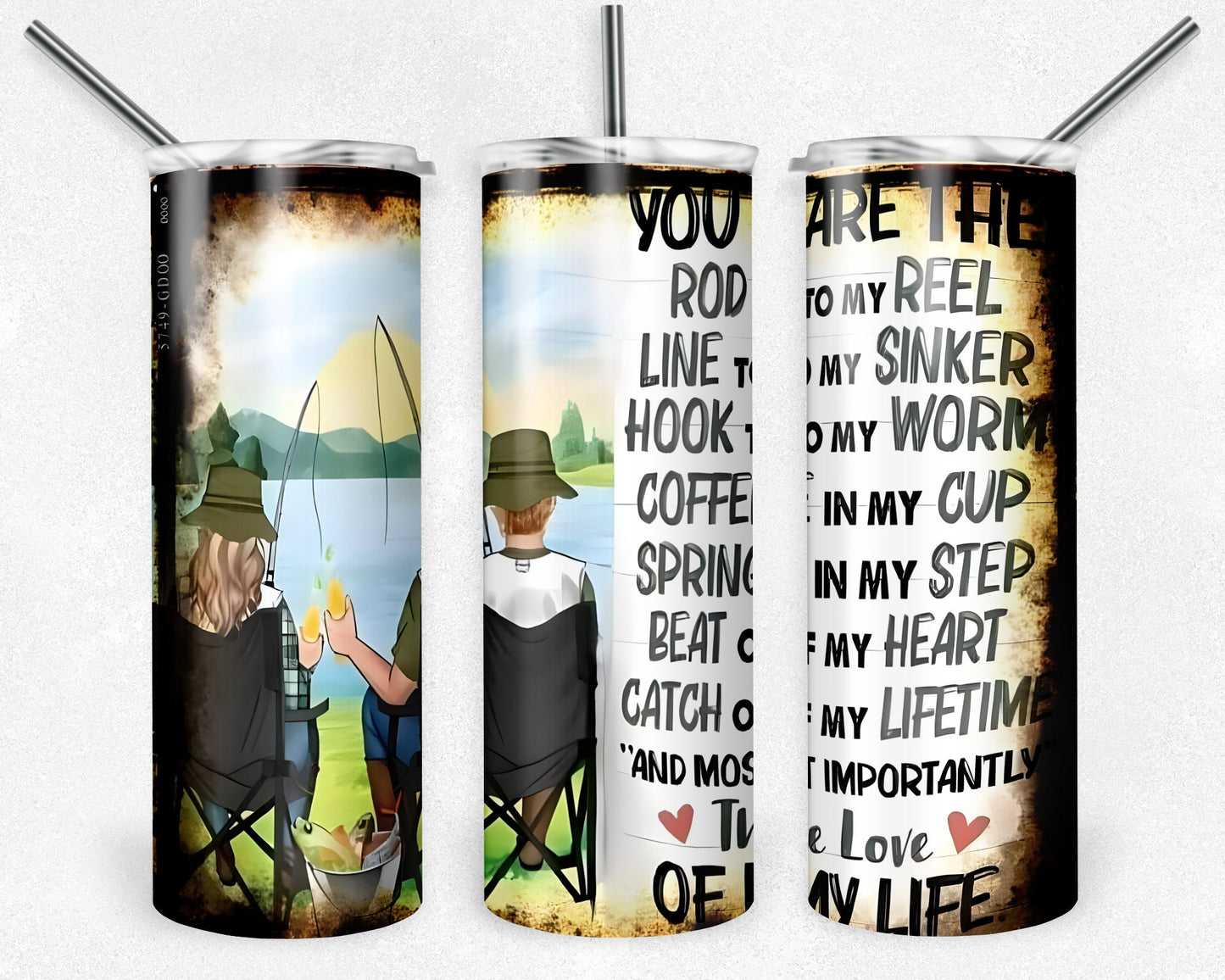 The Love On My Life Tumbler, 20 oz Skinny Tumbler Sublimation Design, Digital Download PNG, Fishing Tumbler PNG, 20oz Tumbler Design