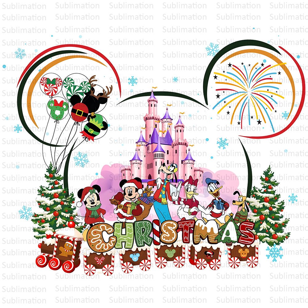 Christmas Castle Png, Mickey Friends Christmas Png, Mouse Png, Sublimation Png, Digital Download