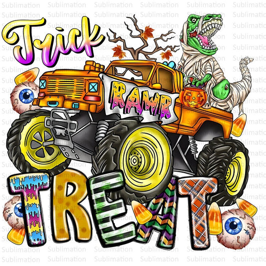 Trick Treat Png, Monster Truck Png, Trex Png, Sublimation Png, Digital Download