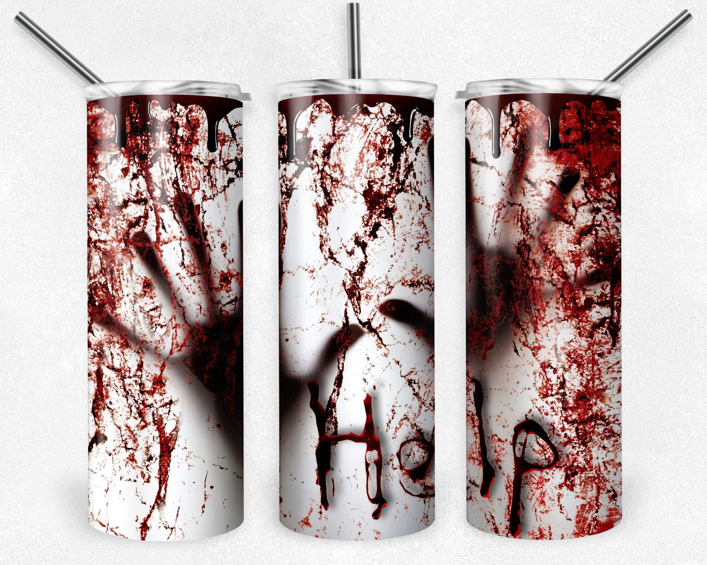 Horror Hands Tumbler, 20 oz Skinny Tumbler Sublimation Design, Digital Download PNG, Help Tumbler PNG, 20oz Tumbler Design