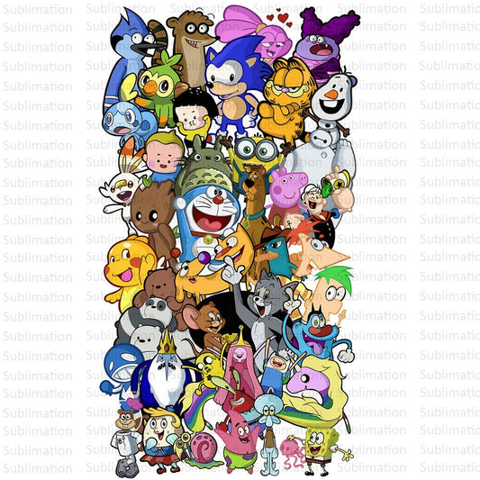 90s Cartoon Png, Sublimation Png, Cartoon Movie Png, Sublimation Design, Digital Download