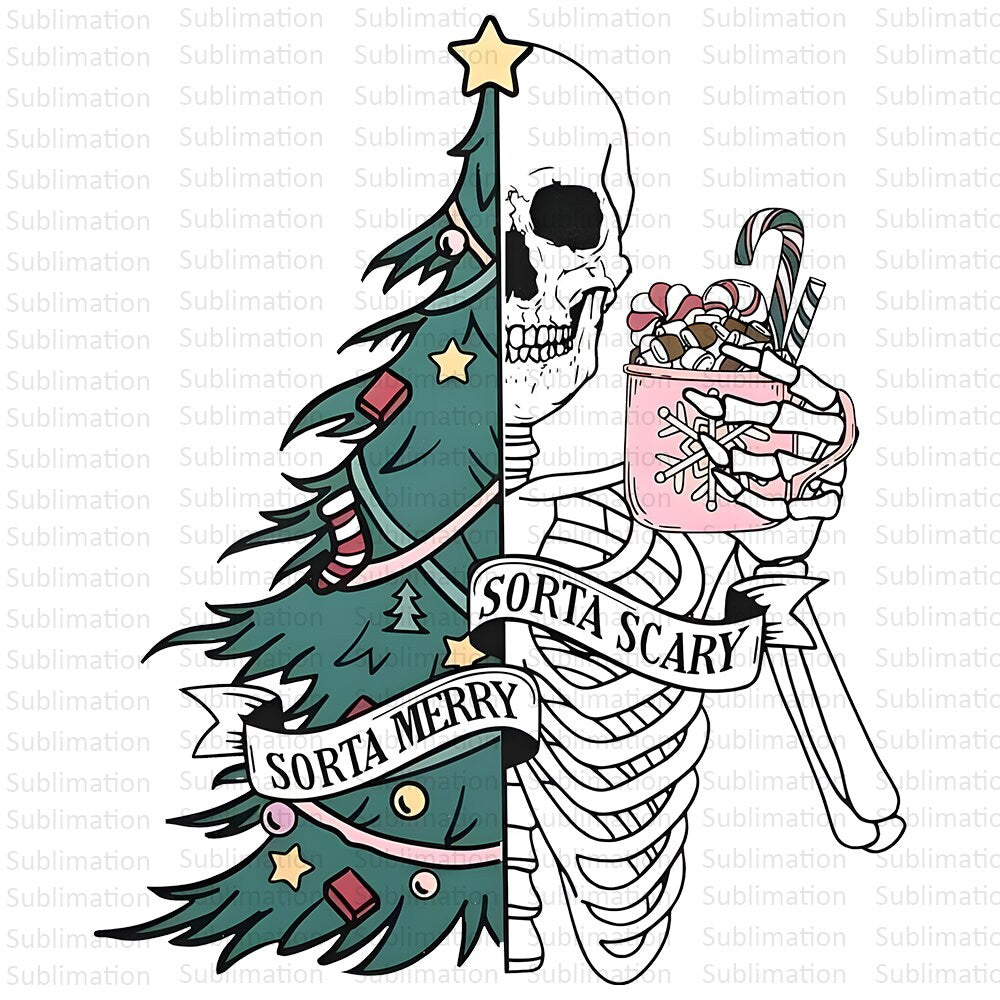 Christmas Skeleton PNG, Skull Png, Christmas tree Png, Sublimation Png, Sublimation Designs, Merry Christmas Png, Digital Download