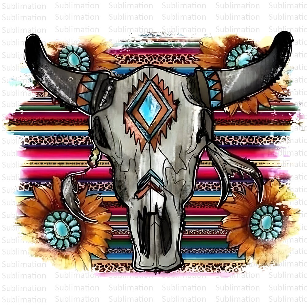 Bull Skull Barbed Wire | Retro Sublimations, Western Sublimations, Designs Downloads, PNG Clipart, Shirt Design, Sublimation Downloads