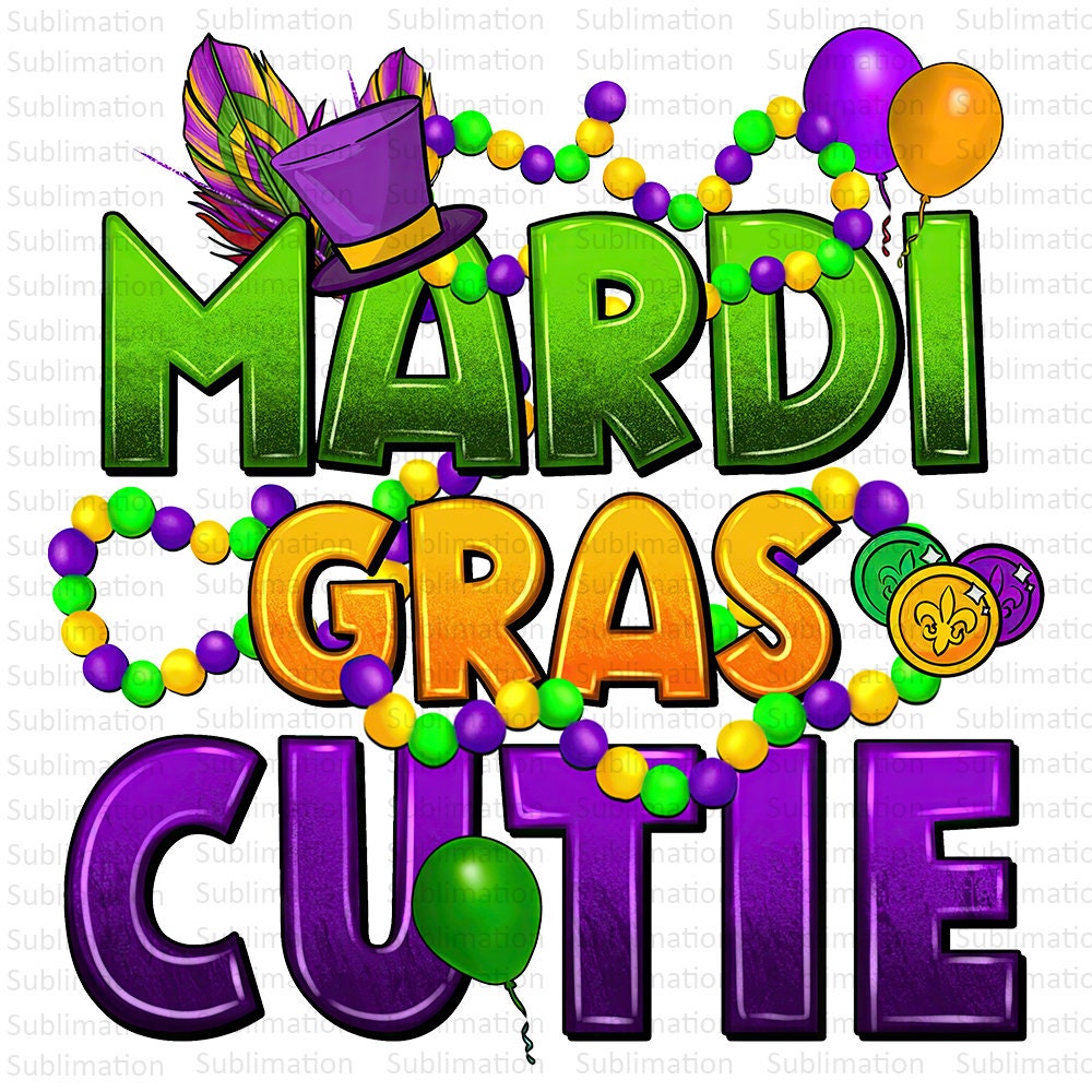 Mardi Gras Cutie Png, Mardi Gras Png, Sublimation Png, Digital Download