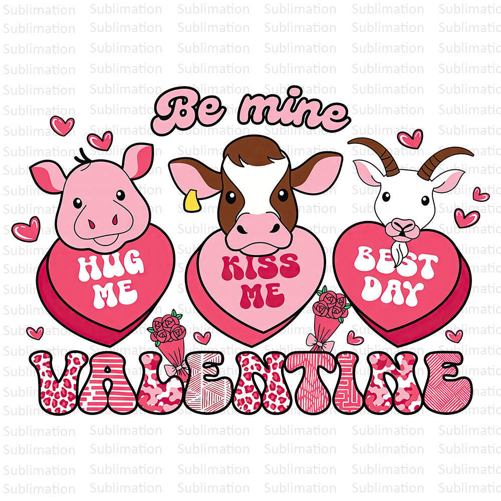 Be Mine PNG , Valentines Day, Farm Animal Family,Sublimation PNG , Sublimation Designs Downloads , Design, Png