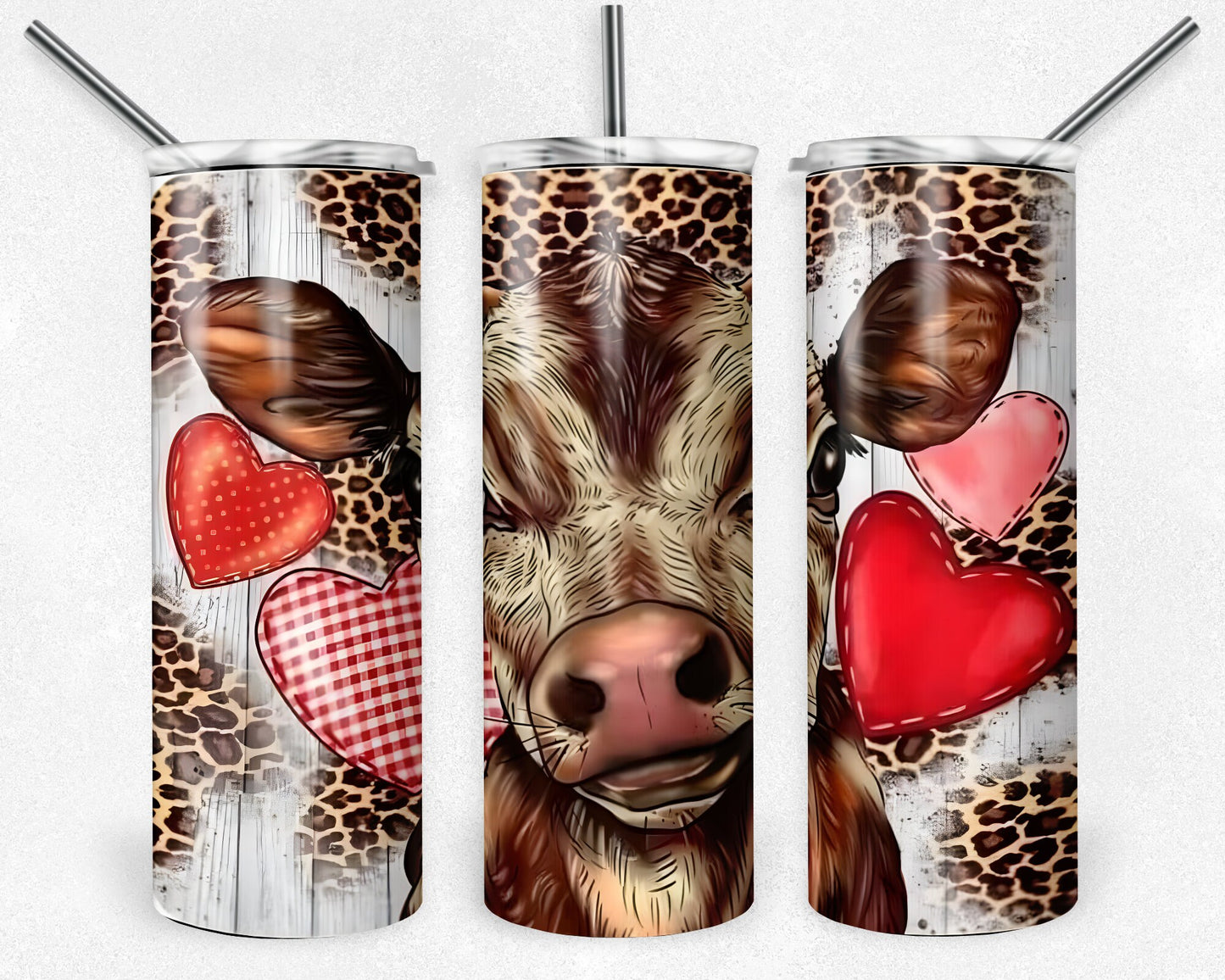 Valentine Day Cow Tumbler Png, 20 oz Skinny Tumbler Sublimation Design, Digital Download PNG, Love Tumbler PNG, 20oz Tumbler Design