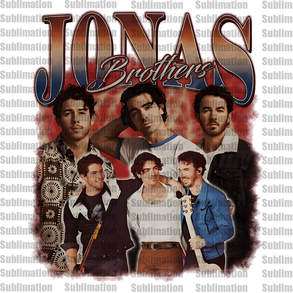 Jonas Brothers Sublimation PNG, Jonas Brothers Tour, Music Tshirt PNG, Sublimation Design, Cut file, Digital Download