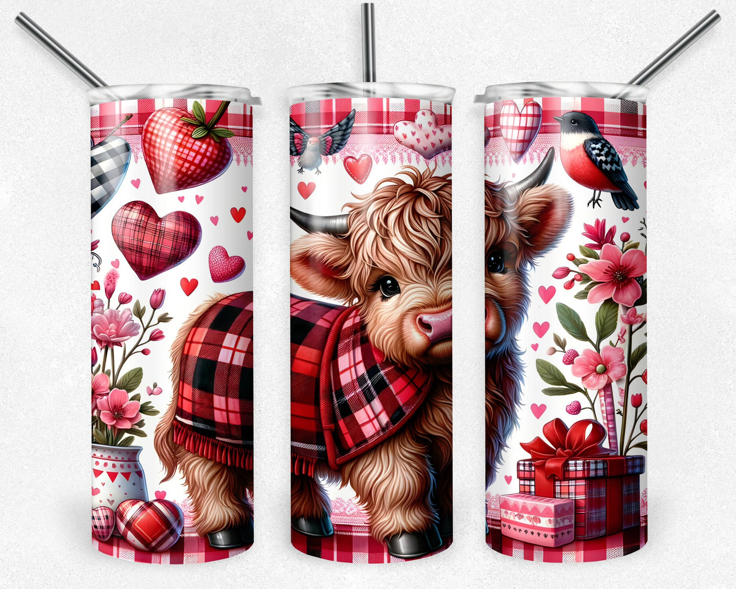 Cute Highland Cow Tumbler, Highland Cow Tumbler, 20 oz Skinny Tumbler Sublimation Design, Digital Download PNG, 20oz Tumbler Design