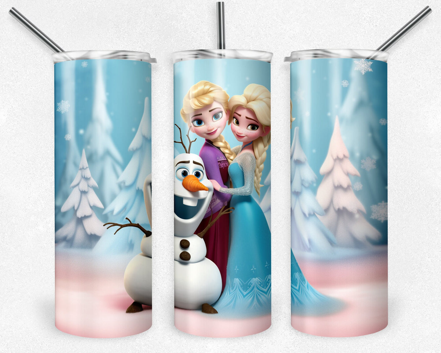 Frozen Tumbler, Frozen Tumbler, 20 oz Skinny Tumbler Sublimation Design, Digital Download PNG, 20oz Tumbler Design