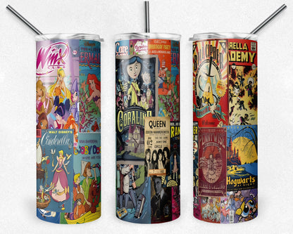 Retro Cartoon 20oz Tumbler, 20oz Skinny Tumbler, 90's Vibe Tumbler Wrap, Mama Tumbler Sublimation, Full Tumbler Wrap, Retro Cartoon Poster