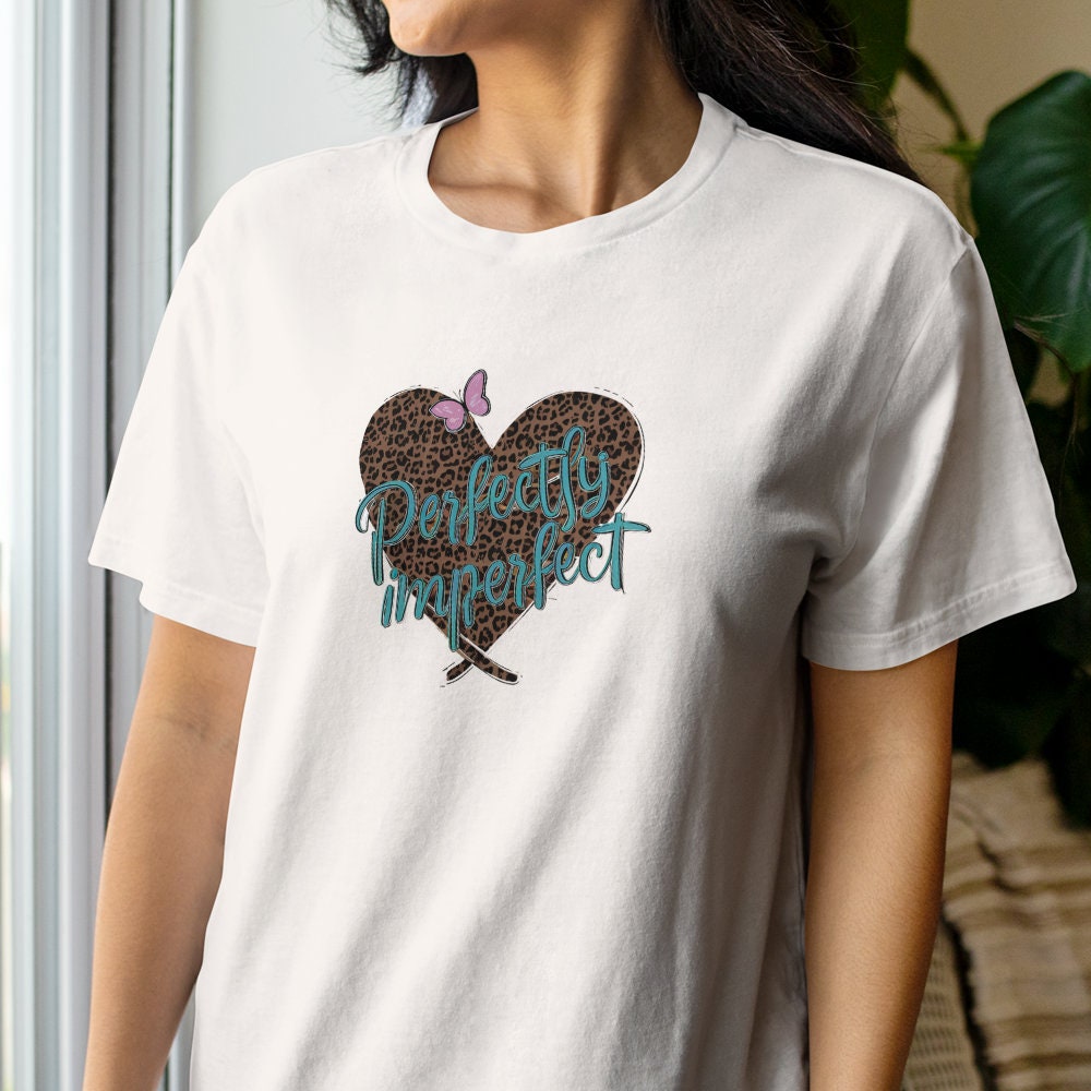 Perfectly Imperfect Sublimation Design, Retro Shirt, Inspirational PNG, Trendy Tshirt PNG, Digital Download, Silhouette, Motivational PNG