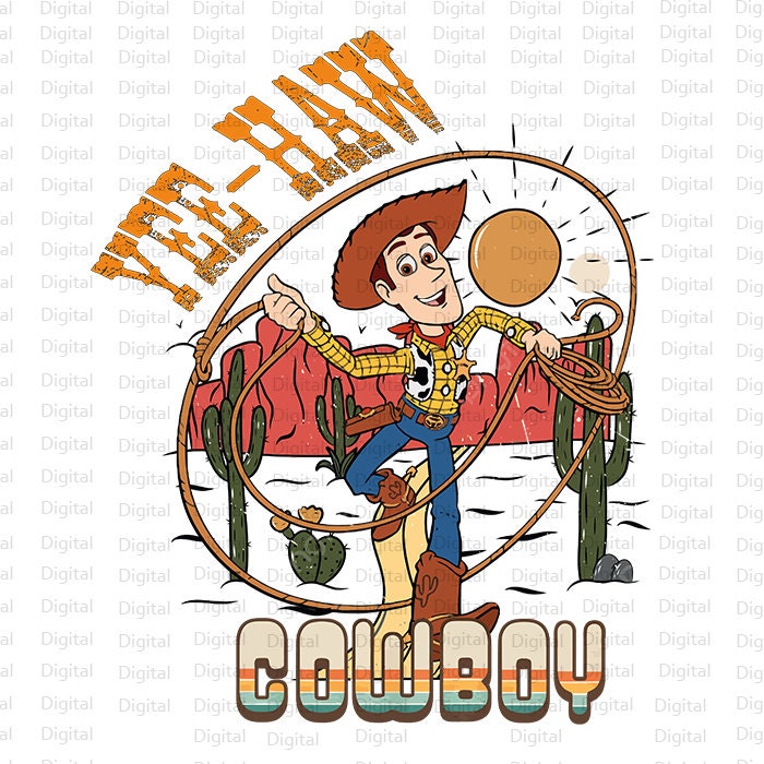 Western Cowboy SVG, Cartoon Vector, Yee - Haw SVG, Cut file, Clipart, Retro Shirt Design, Cut file Cricut, Digital Download