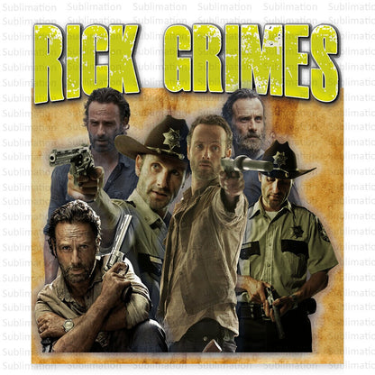 Rick Grimes Sublimation Design, Shirt Design, The Walking Dead PNG, Trendy Tshirt PNG, Digital Download, Silhouette, Rick PNG, Dtf Design